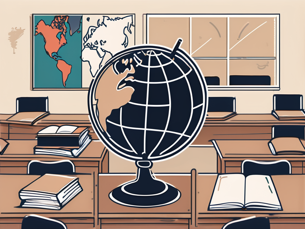 A thai classroom setting with an empty teacher's desk