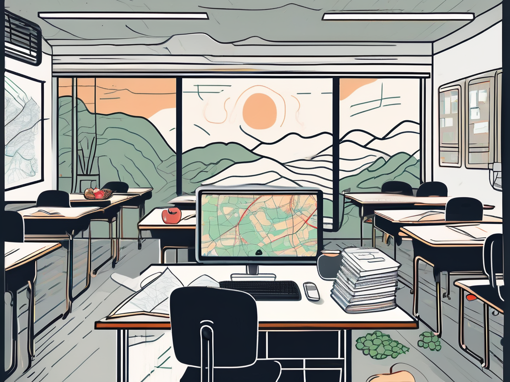 A classroom filled with thai cultural elements