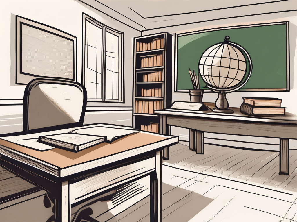 A classroom setting with traditional thai architectural elements