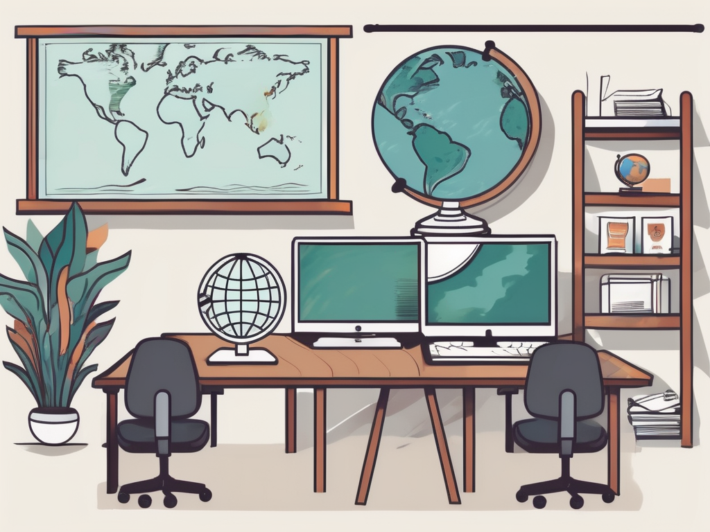 A classroom setting with various cultural symbols from singapore