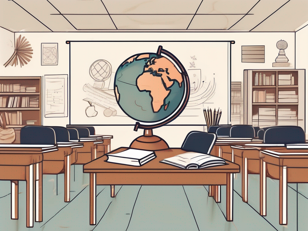 A classroom setting with thai cultural elements