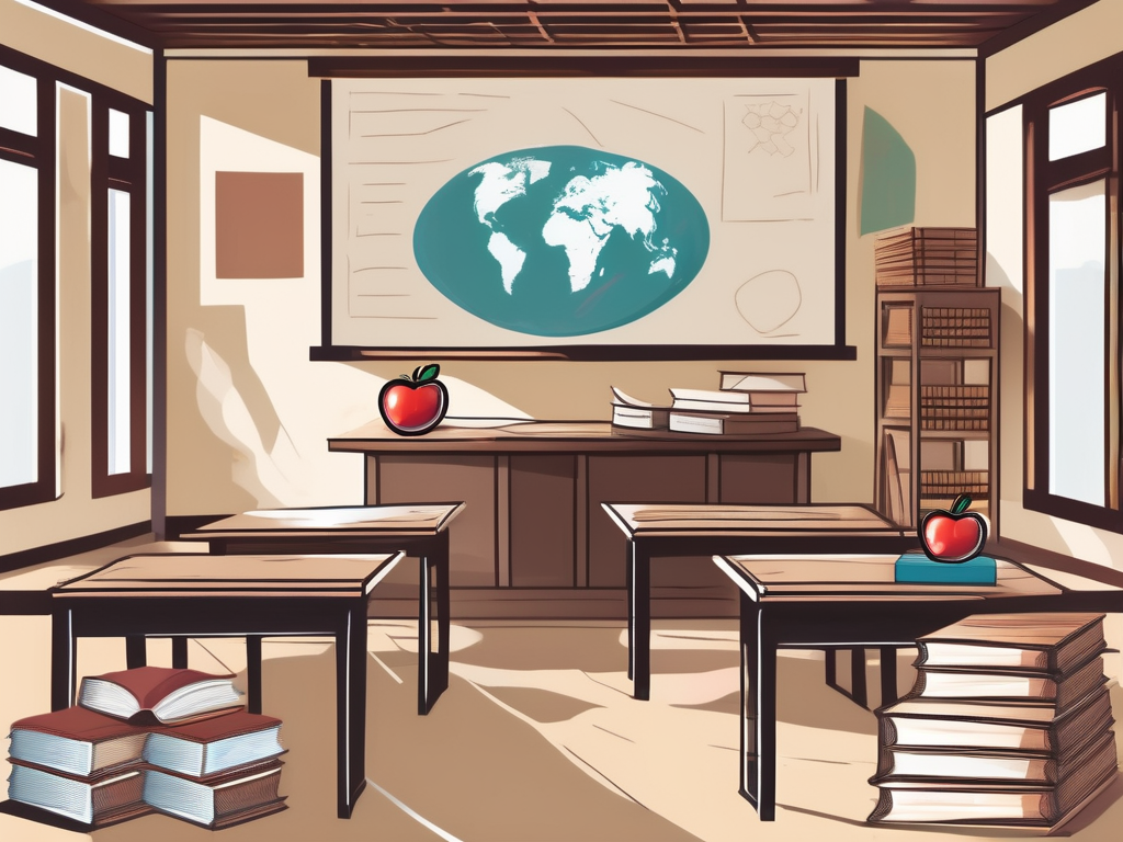 A classroom setting with thai cultural elements
