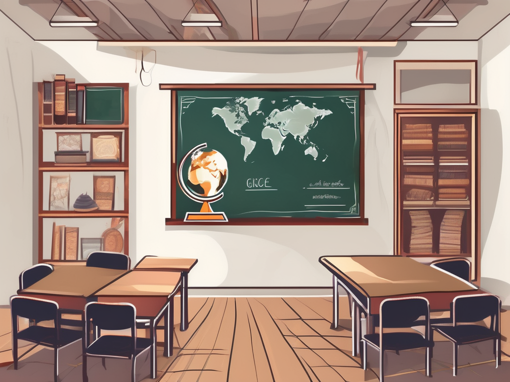 A classroom setting with thai cultural elements