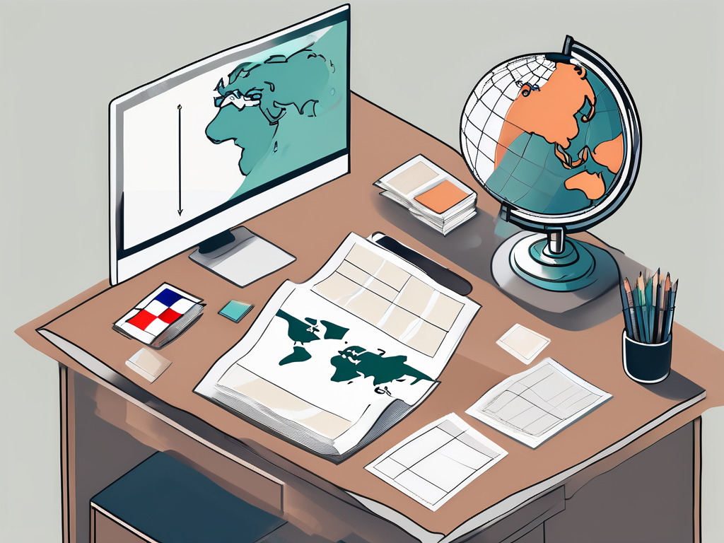 A desk set up with teaching materials