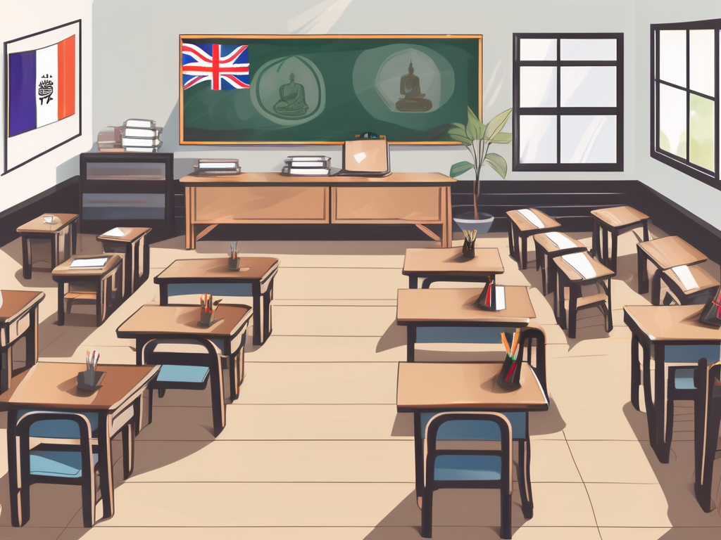 A classroom setting in thailand