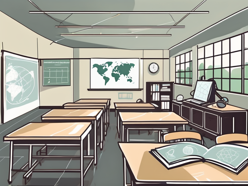 A classroom in a thailand international school with various educational materials like textbooks