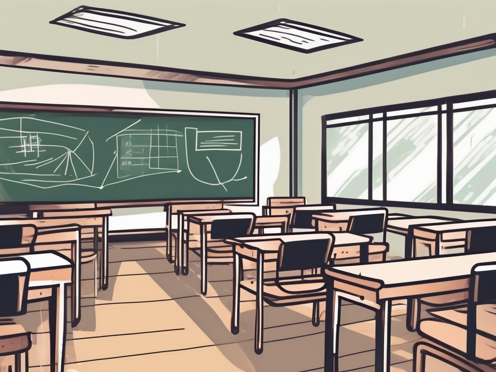 A classroom setting in thailand with teaching materials