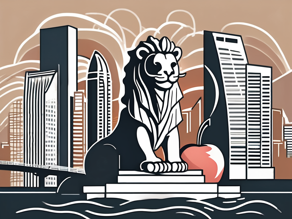 Various symbolic elements representing teaching and singapore