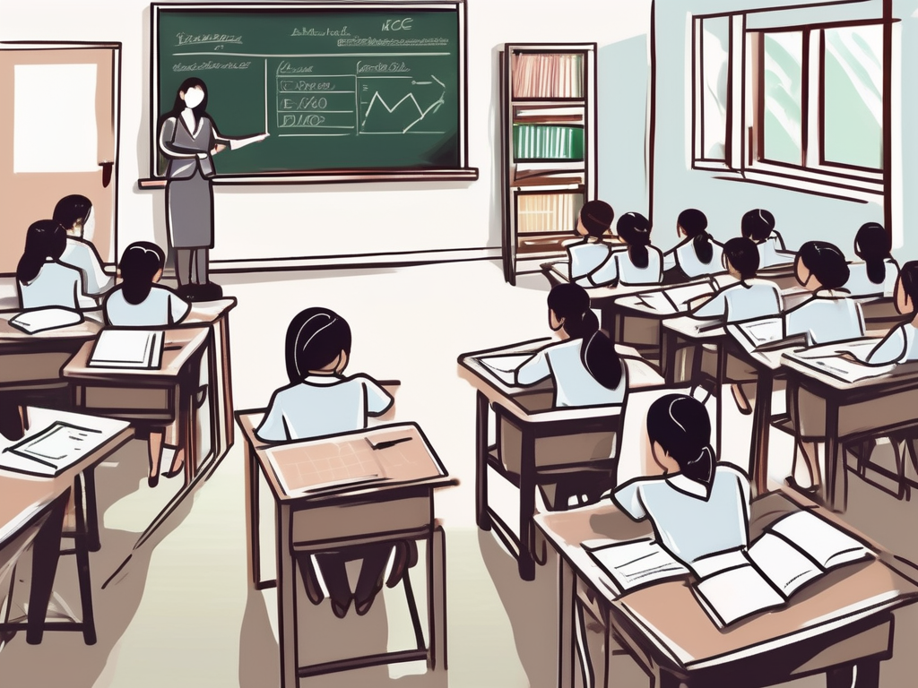 A classroom setting in thailand with teaching aids