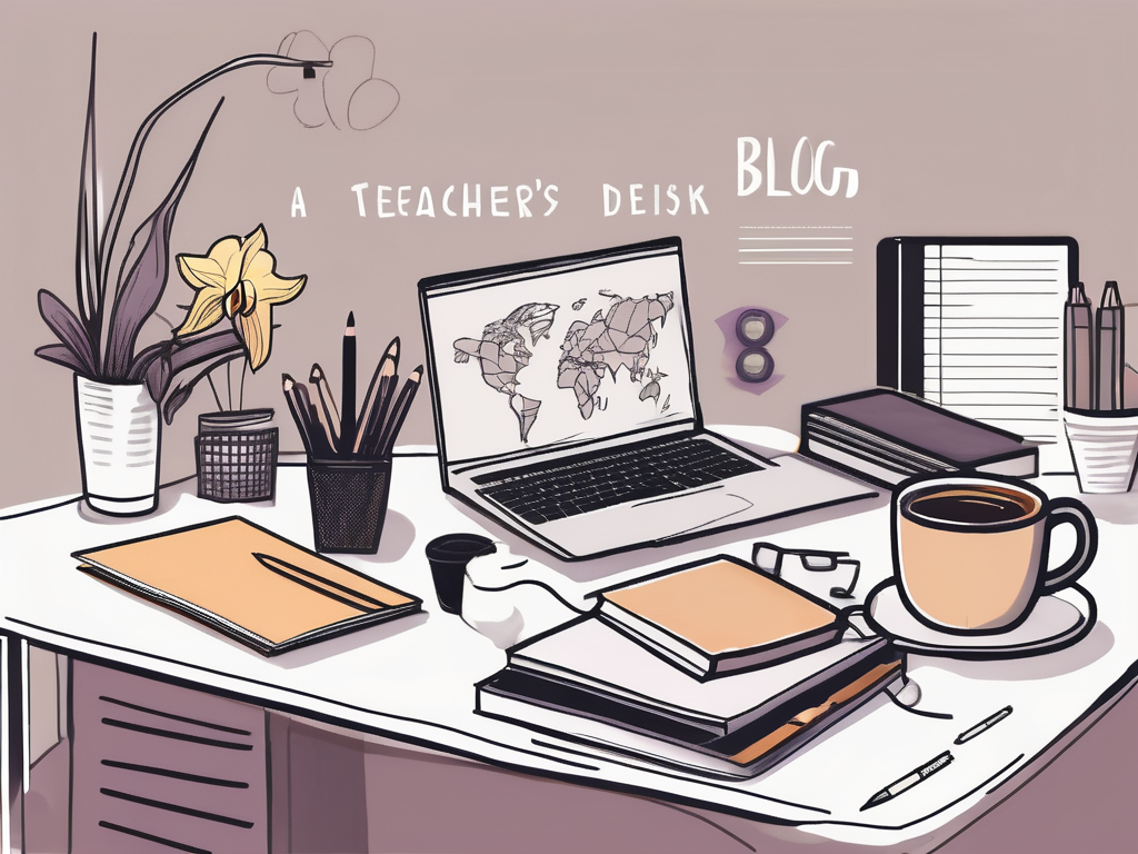 A teacher's desk with various items symbolizing teaching in singapore and daily life