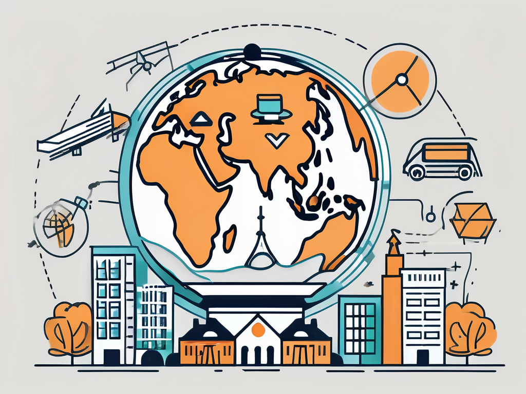 A globe with different countries highlighted