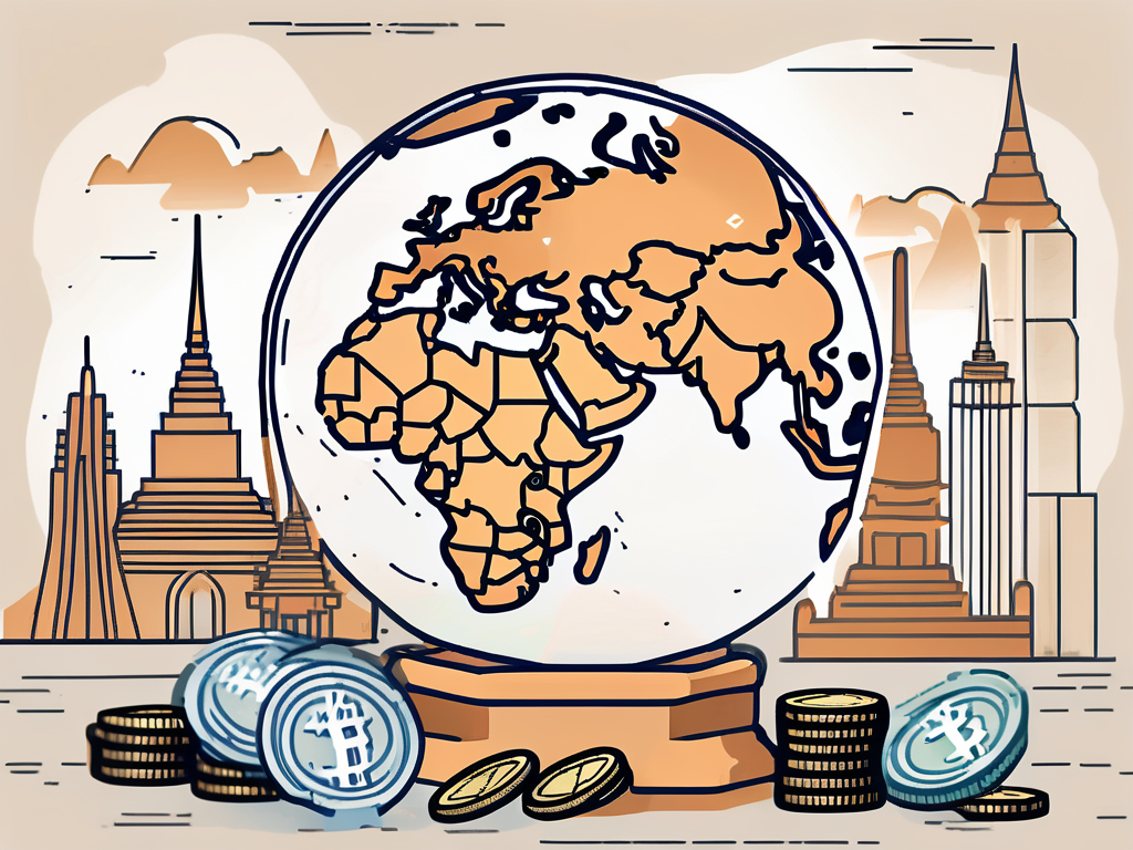 A classroom setting with a globe