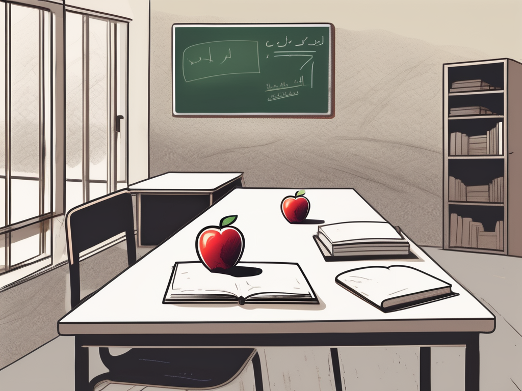 A classroom setting in saudi arabia with a desk