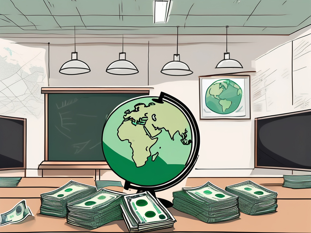 A classroom setting with a chalkboard