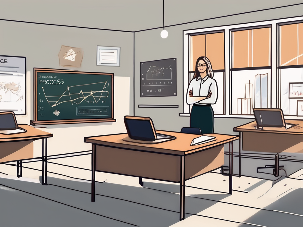 A classroom setting with australian landmarks in the background