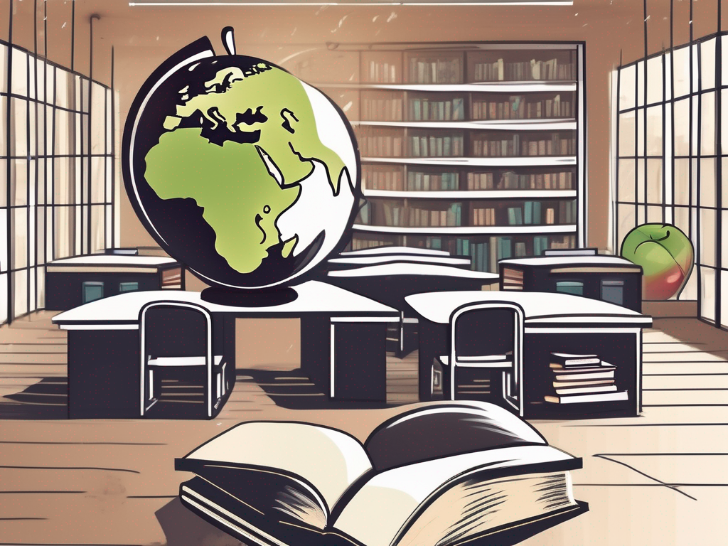 A saudi arabian school building with a flag