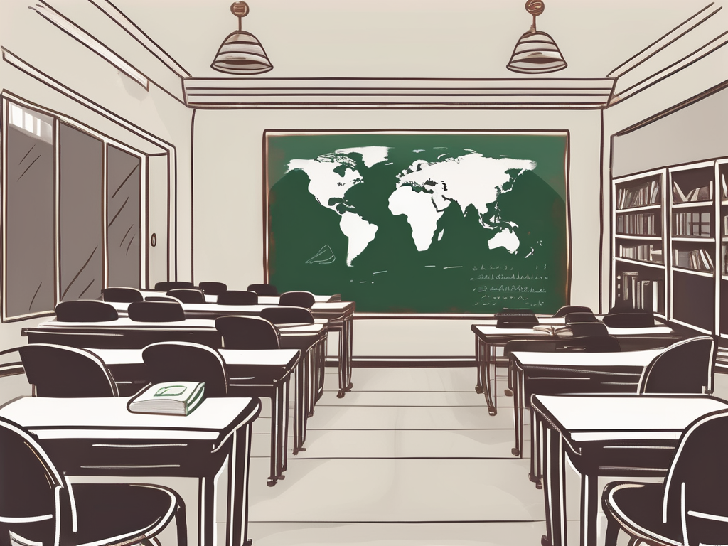 A classroom setting in saudi arabia with textbooks