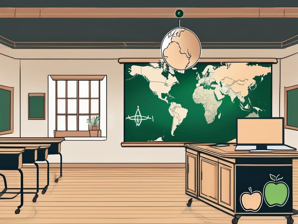 A classroom setting with traditional saudi arabian architectural elements