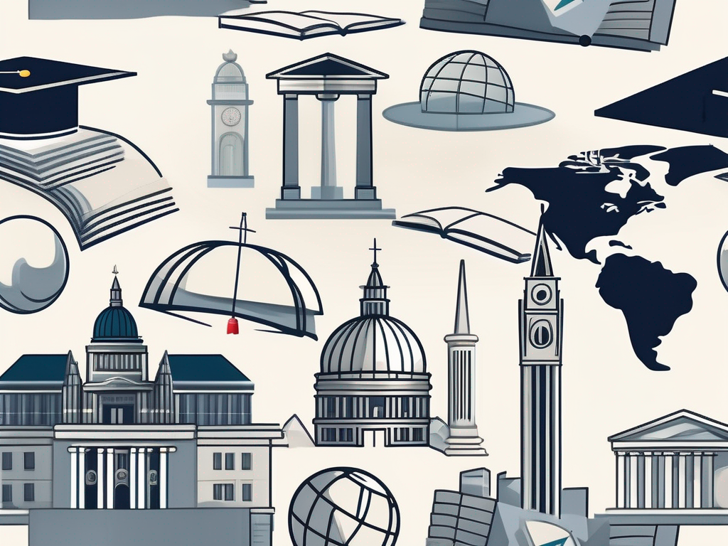 A diverse array of educational materials like globe