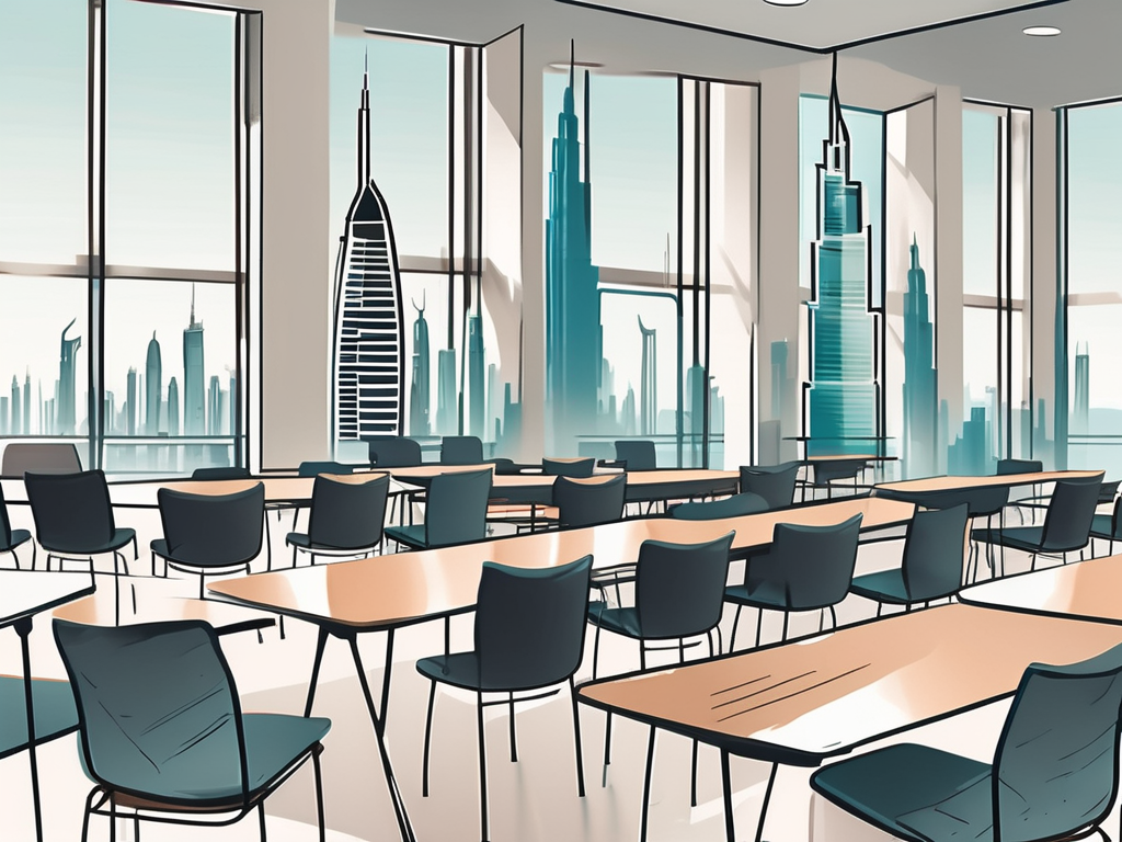 A classroom setting with empty chairs and desks to symbolize the turnover rate