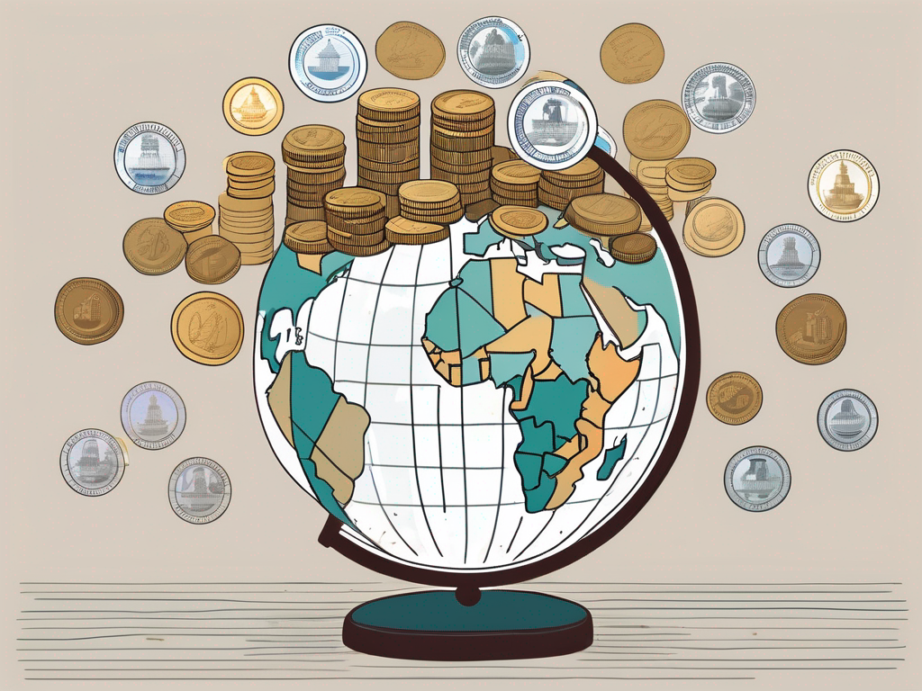 A globe with various international schools marked on it