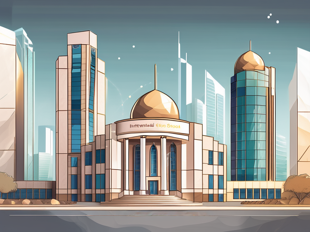 The gems international school building in dubai with a scale