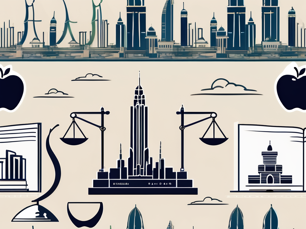 A dubai skyline with iconic landmarks