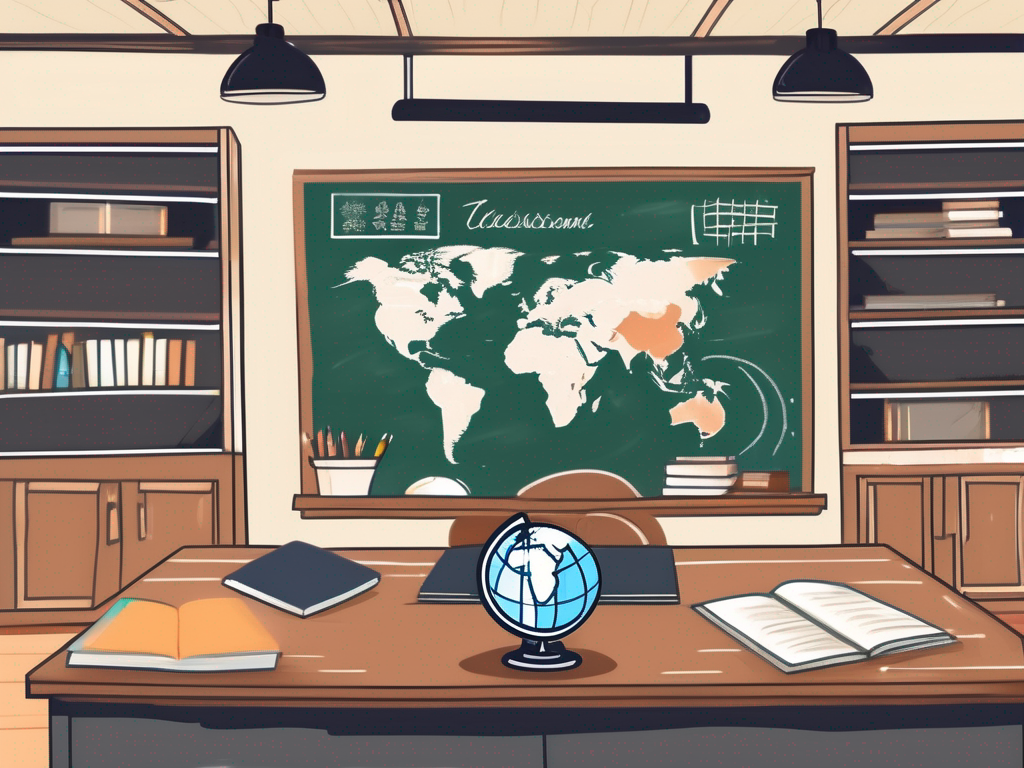 A classroom setting with thai cultural elements