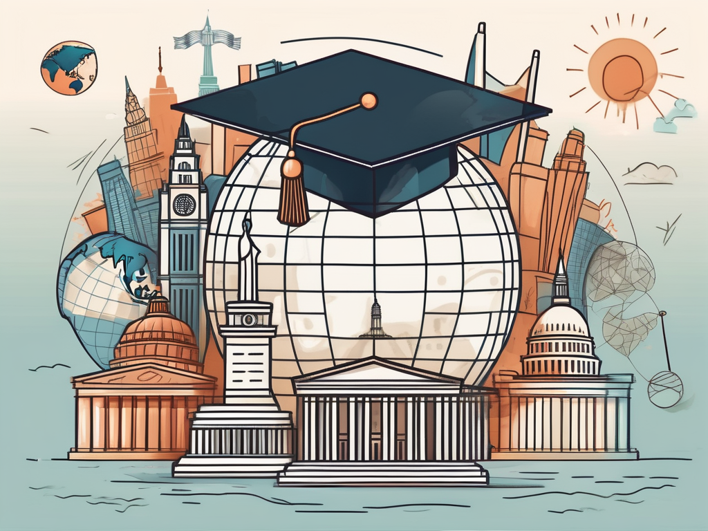 A globe with a graduation cap on top