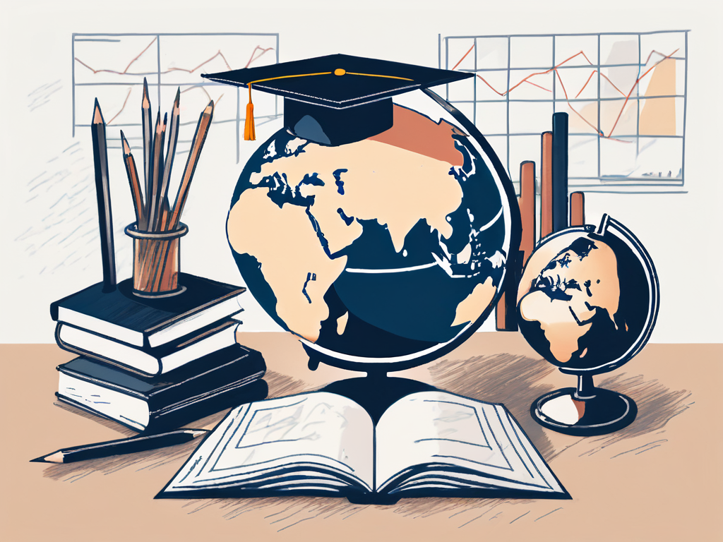 A classroom setting with various educational tools such as a globe