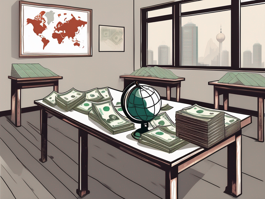 A classroom setting in china with a chalkboard