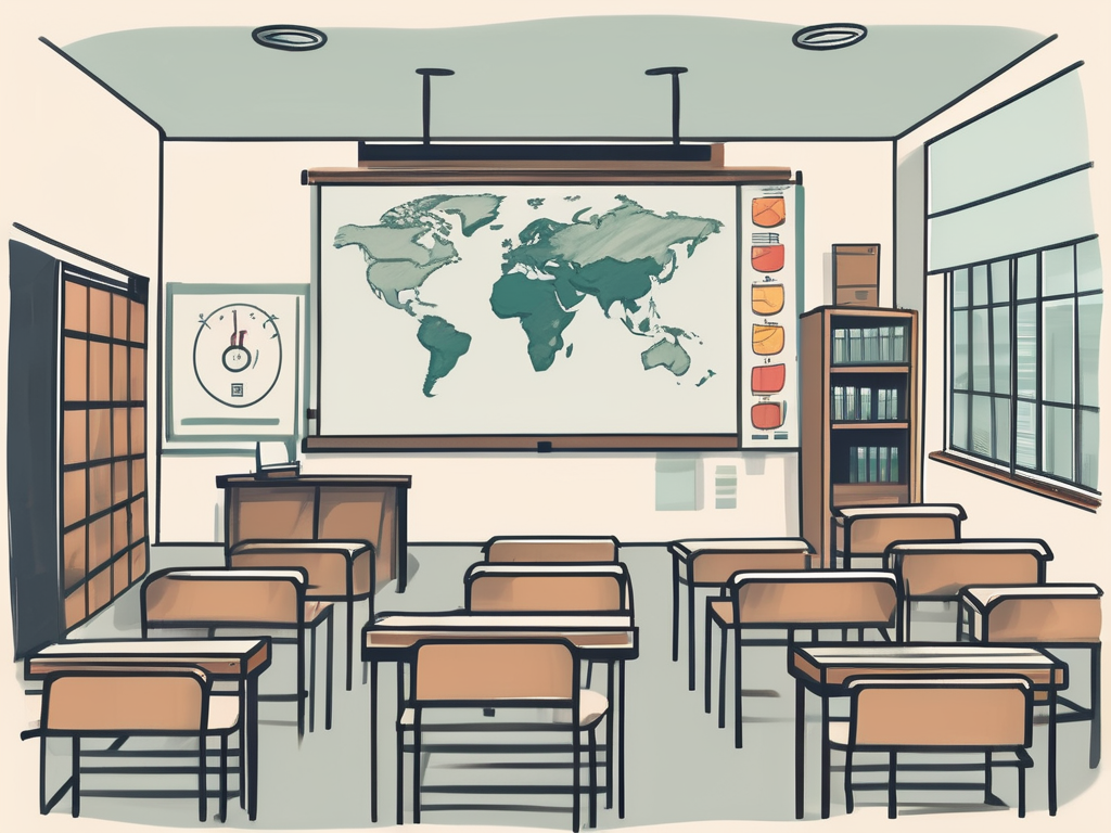 A classroom setting with diverse educational tools