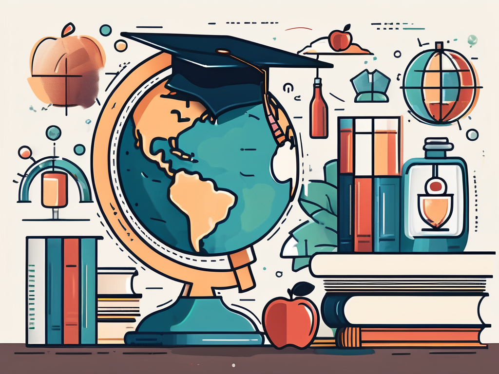 A globe with a graduation cap on top
