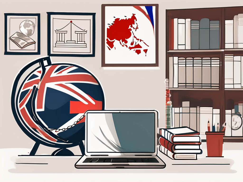 A classroom setting with various educational materials like books