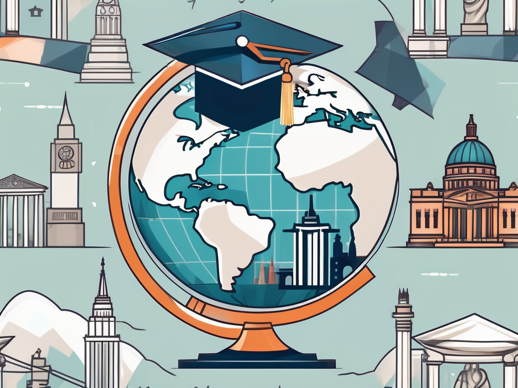 A globe with a graduation cap on top