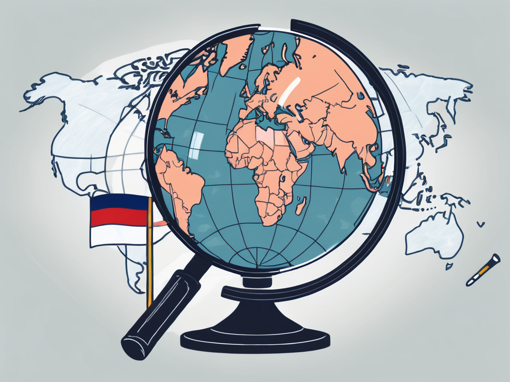 A globe with various countries highlighted