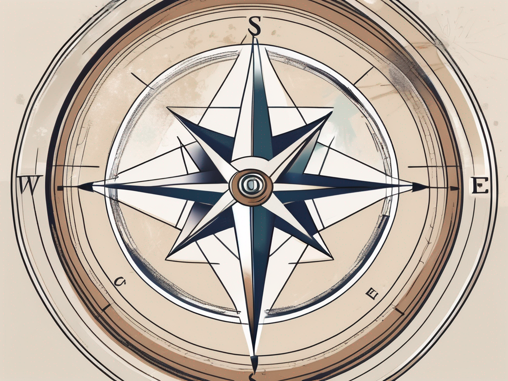 A compass rose transitioning into a whistle