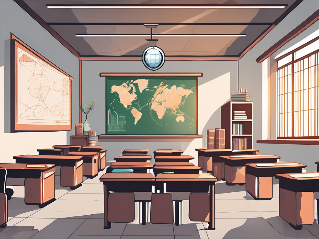 A classroom setting in china with various english teaching resources like books