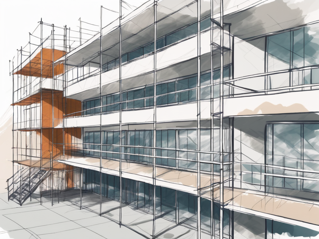 A diverse set of international school buildings interconnected with flexible scaffoldings