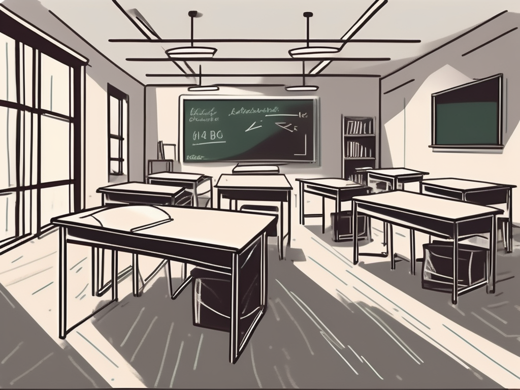 An international school setting with scattered books