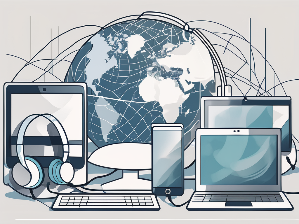 A diverse set of digital devices such as laptops
