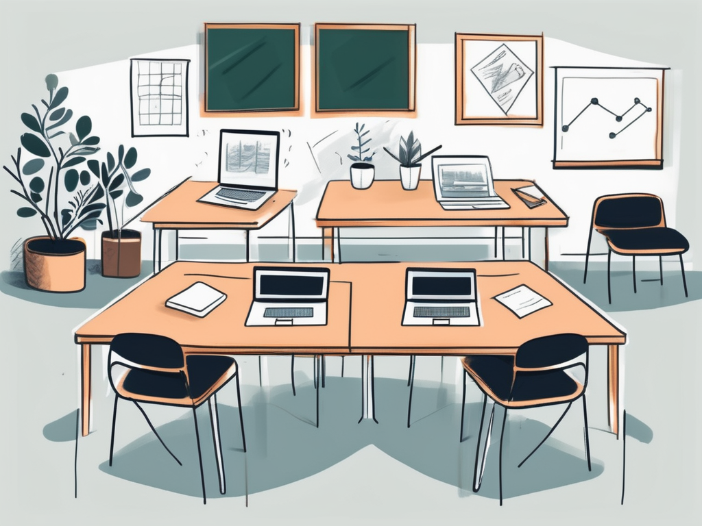 Two desks placed side by side