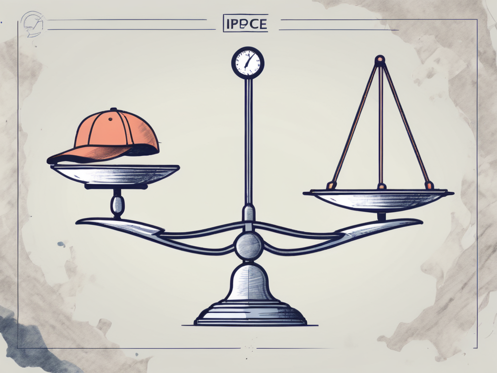 A balanced scale with an ma cap on one side and an med cap on the other