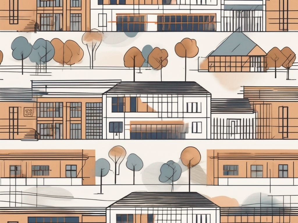 A diverse set of school buildings from various cultures around the globe