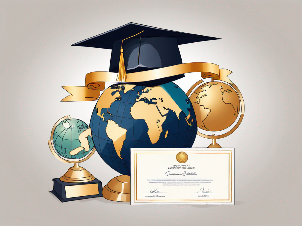 A graduation cap resting on top of a globe