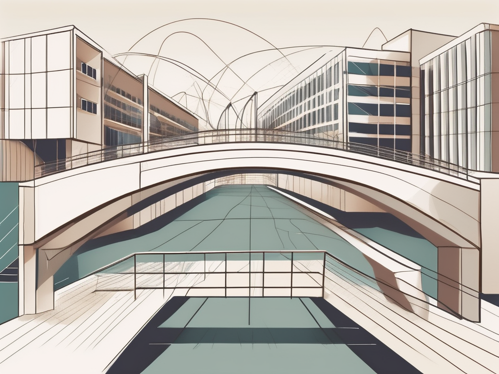 Various international school buildings interconnected with bridges