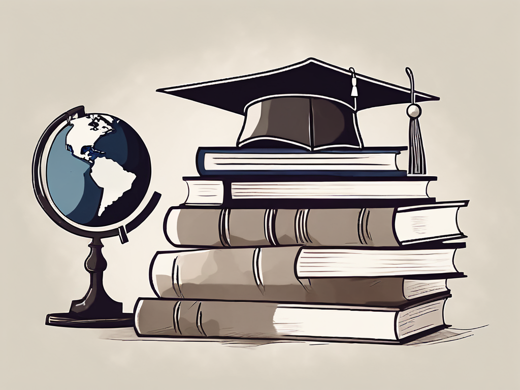 A stack of books representing education