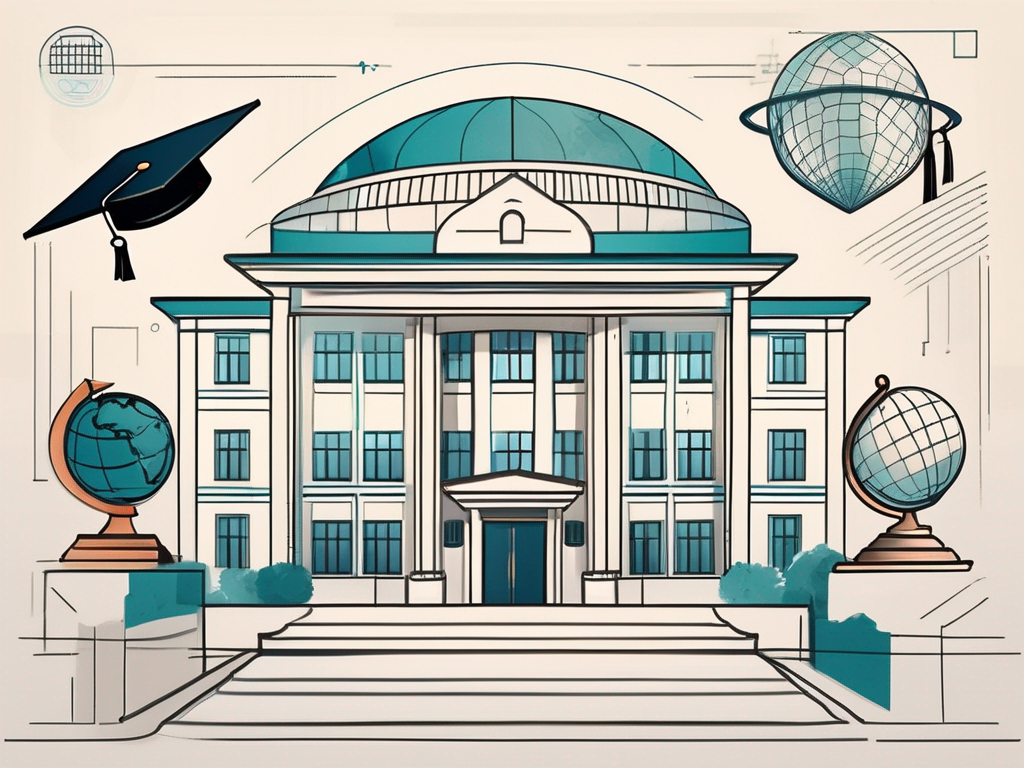 An international school building with bulgarian architectural elements