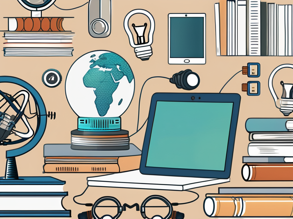 A variety of educational tools such as a digital tablet