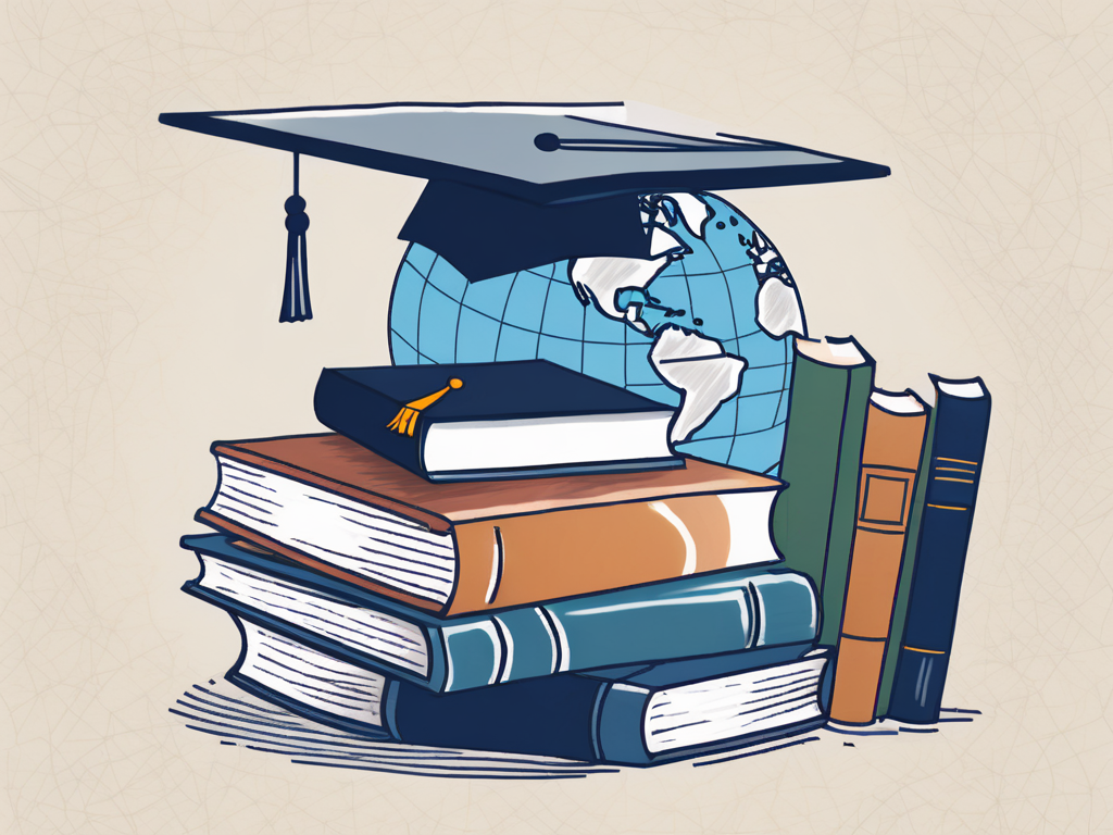 A stack of textbooks